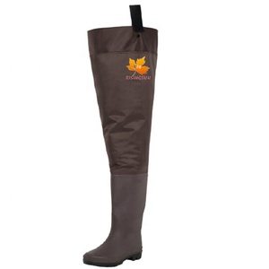 Pantalons de pêche à hauteur de cuisse avec bottes de pêche en PVC, camouflage, chaussettes intégrées, waders respirants pour la pêche - Product Image 4