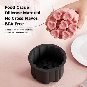 Moule à gâteau multi-cœurs personnalisé en usine, antiadhésif, sans BPA, en silicone, pour mousse et décoration - Product Image 3