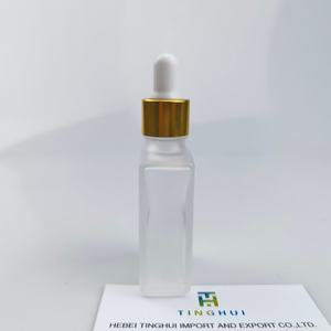 China Factory 15ml Clear Frosted Flat square <b>Bottle</b> 30ml Matte Black Flat square Essential Oil <b>Bottle</b> <b>50ml</b> 100ml Dropper Flask - Product Image 4