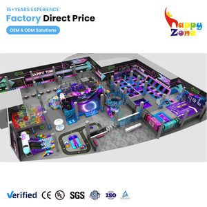 Parc de trampolines intérieur géant à thème cyberpunk avec effets lumineux néon et design futuriste pour <span class=keywords><strong>centre</strong></span> de divertissement <span class=keywords><strong>commercial</strong></span> - Product Image 1