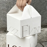 Boîte d'emballage pour gâteau d'anniversaire, boîte à dessert de luxe personnalisée avec poignée, écologique et recyclable pour boulangerie, cadeau