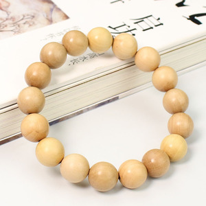 Boxwood <b>Beads</b> <b>Bracelet</b> 12mm Single Loop Unisex Buddhist Prayer Jewelry for Men Women Religious Ceremonies - Product Image 2