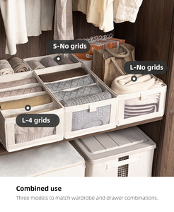 Para SHIMOYAMA Dobrável Tecido Armazenamento Cubo Clear Window Vestuário <span class=keywords><strong>Box</strong></span> Container para Guarda-Roupa Uso Doméstico - Product Image 4