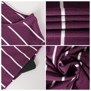 Custom Summer Casual Oversized V-neck <b>Short</b> <b>Sleeves</b> T <b>Shirt</b> <b>Dress</b> Women Long Strip Patchwork Tshirt With Split Hem - Product Image 6