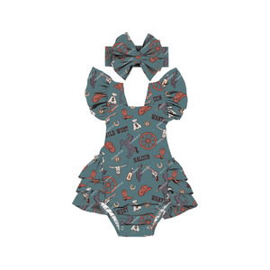 HY-045-ZXL Ropa para Bebés, Vestido con Volantes, Espalda Descubierta, Tirantes, Mono con Estampado de Fresas para el Verano - Product Image 2