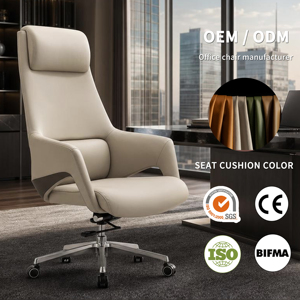 Silla Ejecutiva Moderna Giratoria con Respaldo Alto Reclinable, Soporte Lumbar, Mueble de <span class=keywords><strong>Oficina</strong></span> de Lujo <span class=keywords><strong>para</strong></span> Jefes y Gerentes - Product Image 1