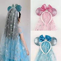 Serre-tête Oreilles de Souris DAMAI Bleu, Serre-tête Princesse à Paillettes, Oreilles de Souris pour Fête de Noël, Accessoires de Costumes de Cosplay