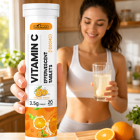 Comprimés effervescents de vitamine C OEM 1000 mg, saveur de fruits personnalisée, complément sous marque privée