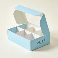 Boîte à cupcakes réutilisable avec service de conception personnalisée, en papier alimentaire, encre de soja, pour brownies et donuts, avec fenêtre transparente, faible MOQ, pour pâtisseries et desserts