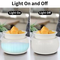 Chauffe-cire en céramique 3 en 1 Chauffe-bougie électrique Chauffe-cire aromatique avec 7 couleurs changeantes lumières
