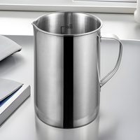 POSISION 304 tasse à mesurer en acier inoxydable 1L 2L avec échelle tasse à mesurer compteur de liquide cire liquide mesure bougie faisant outil