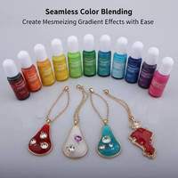 TIMESRUI Pigment de résine époxy translucide 24 couleurs 10ml, colorant liquide transparent haute concentration pour l'art de la résine et la fabrication de bijoux