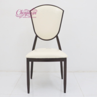 Chaises de luxe en aluminium pour événements, ensemble de mobilier de chambre d'hôtel chromé pas cher, chaises royales blanches pour banquets de mariage et événements
