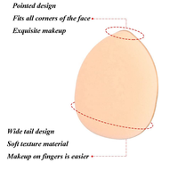 Mini houppette de maquillage portable en forme de coussin d'air pour le visage, éponge de maquillage, mini houppette à poudre pour les doigts