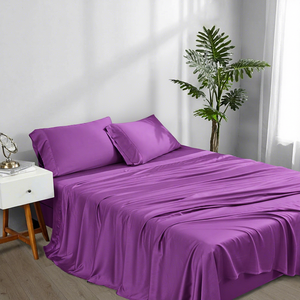 100% Cotton 200TC Sateen Weave Eco-Friendly Soft Luxury 5-Star Hotel Quality Breathable Queen Size King <strong>Duvet</strong> Cover <strong>Set</strong> <strong>Purple</strong> - Product Image 1