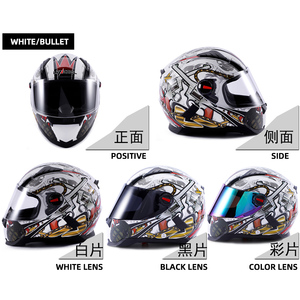 Mũ Bảo Hiểm Mô Tô Đua Xe Mô Tô Bằng Nhựa ABS Chấm Bi An Ninh Tùy Chỉnh Hình Graffiti <span class=keywords><strong>Predator</strong></span> Mũ Bảo Hiểm Phụ Kiện Xe Máy Lái Xe Kín Mặt - Product Image 6