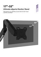 Nouveau support d'écran en alliage d'aluminium de qualité supérieure de 17 à 32 pouces, 9 kg, avec ressort, support VESA pour ordinateur, support d'écran unique, inclinaison à 90 degrés