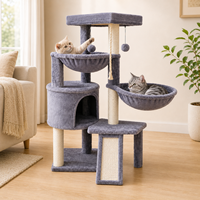 Arbre à chat multi-niveaux en peluche et sisal pour la vente en gros