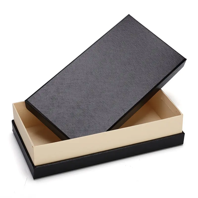 Boîte d'emballage de luxe noir mat avec LOGO personnalisé, coffret d'emballage écologique à épaules, boîte à col pour emballage de fleur, 2 pièces, nouveau