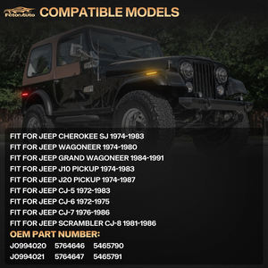 Luci Laterali Dinamiche per <span class=keywords><strong>Jeep</strong></span> Cherokee SJ Wagoneer Grand Wagoneer J10 J20 Pickup CJ-5 Indicatori di Direzione Ripetitori per Parafanghi - Product Image 4