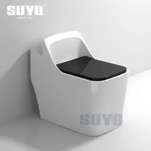 Inodoro de cerámica cuadrado para baño, nuevo diseño, artículos sanitarios, Siphonic s-trap, asiento de cierre suave de 300mm, una pieza