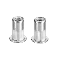 Rivet à tête plate moletée en acier au carbone noir OEM M4, insert fileté pour panneau en tôle