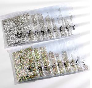 ネイルラインストーンSS3/4/6/8/10/12フラットボトムABクリスタルローズゴールドロードリルシャイニーガラスダイヤモンド3Dネイルアートデコレーションセット - Product Image 2