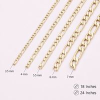 Collier chaîne cubaine classique plaqué or 14 carats ou platine, avec plusieurs options de largeur et de longueur, unisexe, pour anniversaire