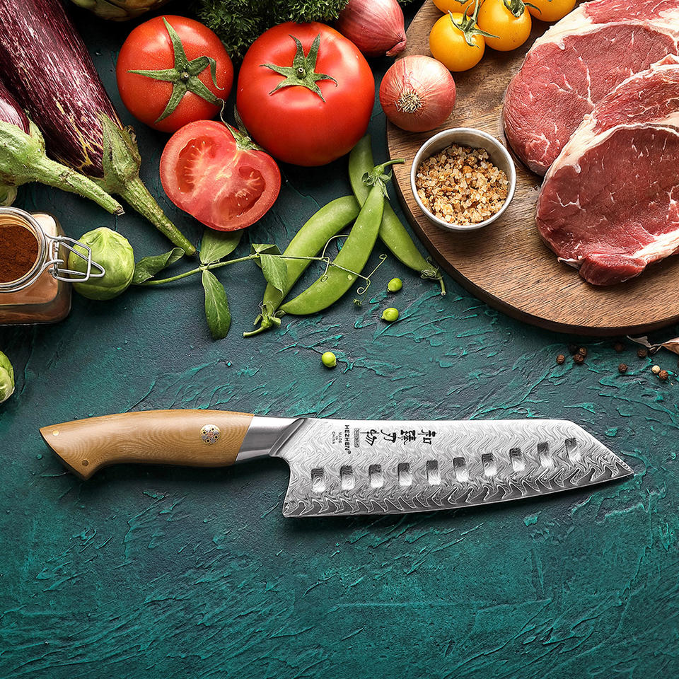Duo Linéo — 2 couteaux Santoku & Utilitaire — présentation