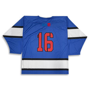 เสื้อฮ็อกกี้ตาข่ายพิมพ์ลายพิมพ์ซับลิเมชันสไตล์วินเทจโอเวอร์ไซส์ปักลายฮ็อกกี้น้ำแข็ง - Product Image 3