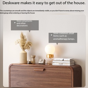 <span class=keywords><strong>Zapatero</strong></span> de Madera Ultrafino Abatible de 17 cm, Diseño Delgado para Apartamentos Pequeños, Sala de Estar, Hotel, Gimnasio, Espacios Estrechos de Entrada - Product Image 3