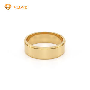 VLOVE Anello Classico di Alta Qualità per Fidanzamento e Matrimonio in Oro Giallo 14K, Bordo Piatto Lucidato, Anello per Coppia, Ideale come Regalo o per Feste - Product Image 4