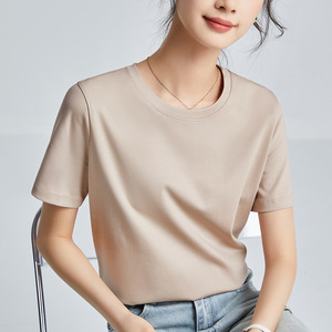 Camisetas de Algodón Mercerizado de Alta Calidad para Mujer, 90.3% Algodón, 9.7% Elastano, Corte Regular, con Pedrería, Logotipo Personalizado - Product Image 4