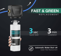 Purificateur d'eau sous évier à débit rapide, filtre à eau à changement rapide pour la maison, moins de déchets