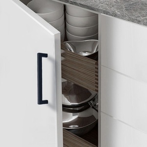 Gagang Kabinet Persegi Hitam Doff, Gagang Laci Lurus untuk Lemari Dapur, Pintu Kabinet, Perangkat Keras Furnitur - Product Image 5