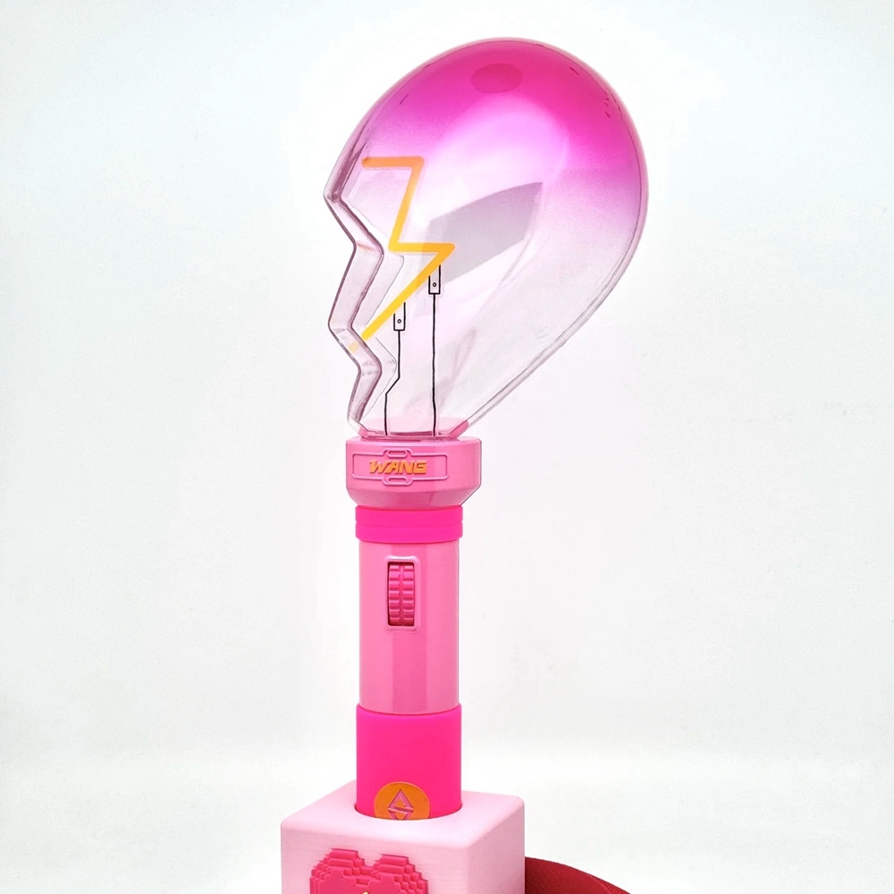 Factory Supplies Custom logo Heart Shape pink LED Light Stick Kpop