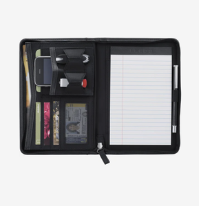 Ensemble cadeau promotionnel exécutif personnalisé avec votre logo, mini porte-documents zippé en similicuir, organiseur d'affaires - Product Image 2