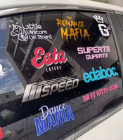 Autocollants personnalisés pour vitres de voiture résistants aux UV et aux intempéries, vinyle auto-adhésif, options de forme de logo personnalisé pour pare-chocs et pare-brise de véhicule