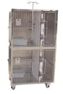Yüksek kaliteli veteriner paslanmaz çelik kedi Pet bakım kafesi köpek kulübesi kafesi kliniği