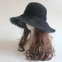 Sombrero Plegable para Mujer, Estilo Coreano Versátil con Flecos, Gorra Fresca para Primavera y Verano, Sombrero de Paja Tejido