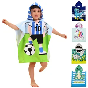 Toalha de praia infantil Eastsunshine poncho com capuz, toalha de banho para piscina com logotipo personalizado, toalha com capuz infantil