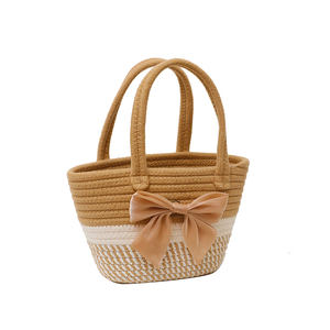 Летняя пляжная сумка-корзина из плетеного материала с цветочным декором и застежкой-молнией, большая вместимость, новая модная модель для женщин - Product Image 5