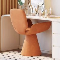 Chaise de salle à manger élégante à base conique, fauteuil moderne rembourré en velours doux pour salon