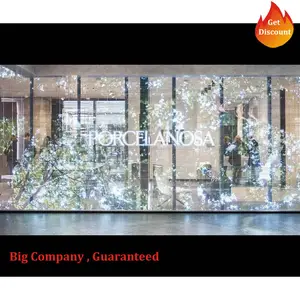 Lecede Shop Indoor Grille Curtain Glasses Floor Window Advertising Crystal Film adesivo trasparente Led Display Panel Screen