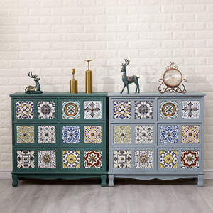 Massief Houten Lade-Type Opbergkast 2 Laden 2 Compartimenten 2 Planken Modern Design Geschilderde Afwerking Voor Woonkamer Slaapkamer - Product Image 3