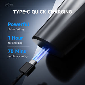 Rasoir électrique professionnel ENCHEN à triple lame pour <span class=keywords><strong>hommes</strong></span>, meilleur rasoir à barbe rechargeable portable et lavable, tête rotative IPX7 - Product Image 6