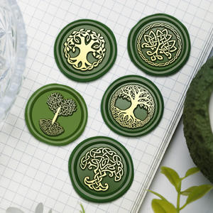 Cabezas de sello de cera de la serie Árbol de la Vida, de latón, 2.5*1.5cm, para decoración y sellado con cera. - Product Image 2