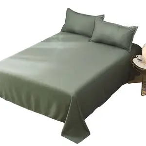 Draps de lit en coton lavé pièce unique couleur unie pour drap de lit doux pour dortoir étudiant