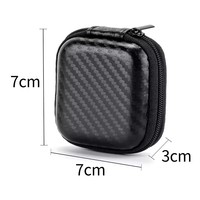 Étui rigide en fibre de carbone avec fermeture éclair, logo personnalisé, pochette de rangement portable antichoc en EVA pour accessoires électroniques, motifs tissés