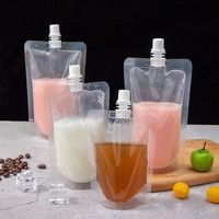 Sacs à boisson transparents personnalisés avec poignée, pour bière et jus, avec logo imprimé, à bec verseur liquide